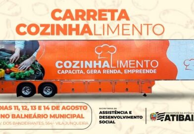 Atibaia recebe carreta do Cozinhalimento com cursos gratuitos de gastronomia
